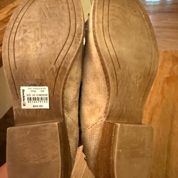 Buckle NO CALL NWT Tan Ankle Booties with Woven Detail perfect w Shorts a dress! - Picture 7 of 7